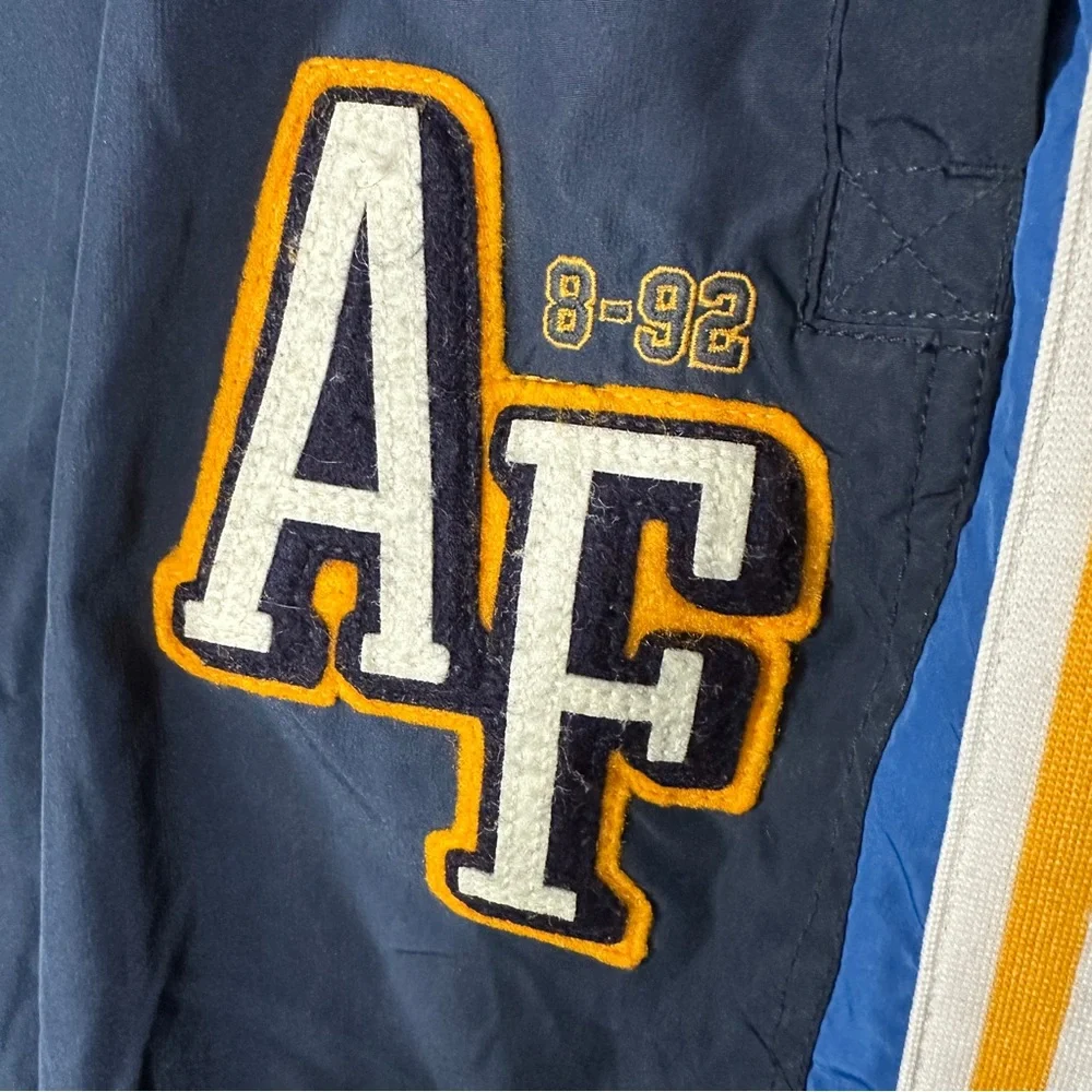 VTG EUC Abercrombie‎ & Fitch Navy Joggers with Yellow and White Stripes